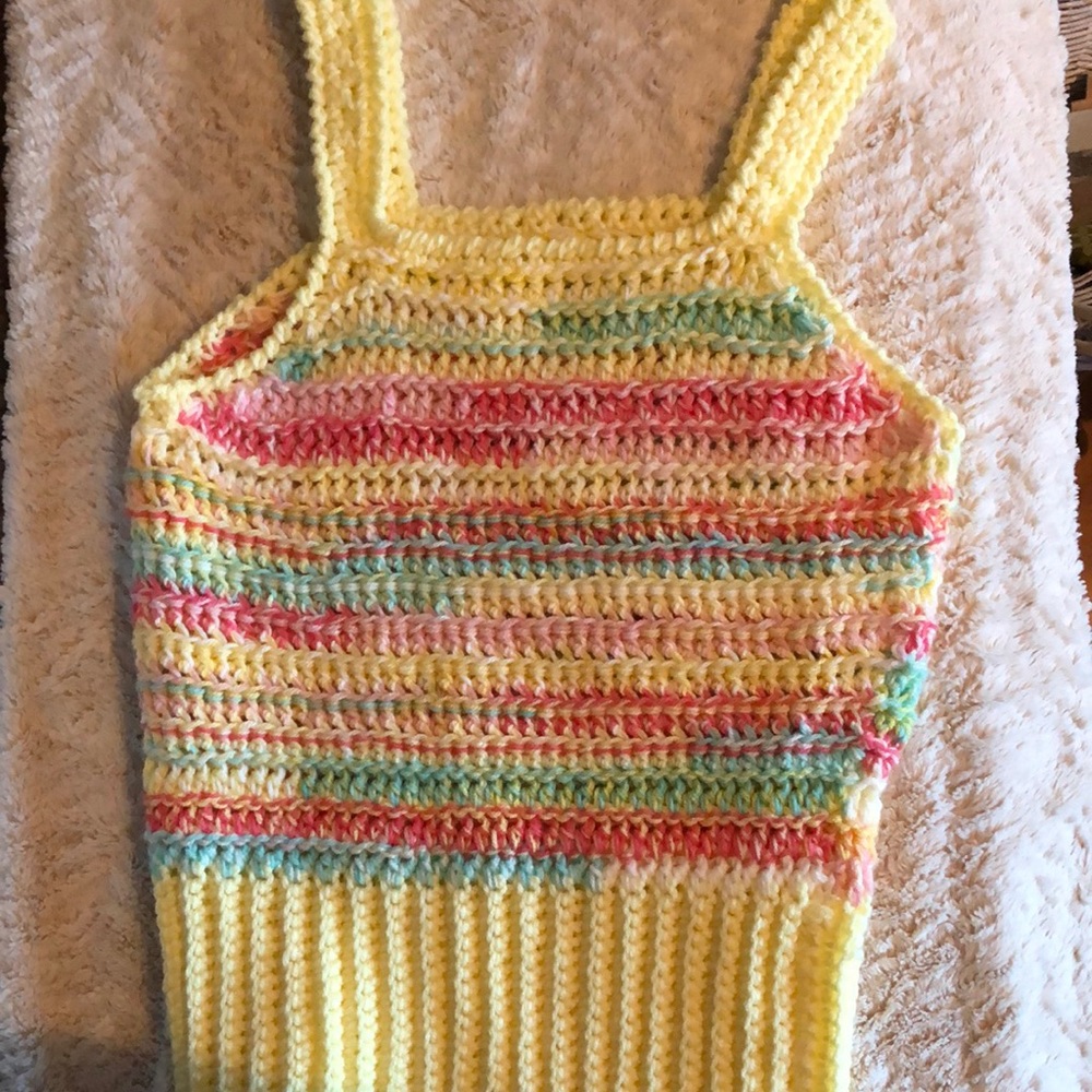 Hand made crocheted top ladies pit to pit 18”